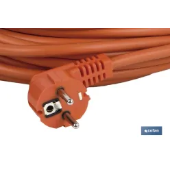 PROLONGADOR BIPOLAR CON T/T LATERAL 16A250V CABLE 25M NARANJA