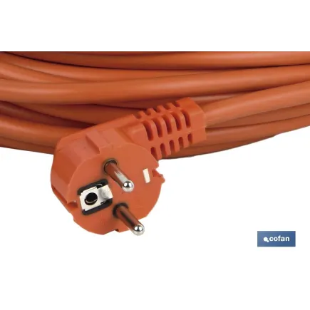 PROLONGADOR BIPOLAR CON T/T LATERAL 16A250V CABLE 25M NARANJA
