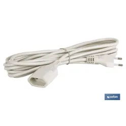 PROLONGADOR BIPOLAR 10A250V ESPIGAø4 CABLE 5M BLANCO