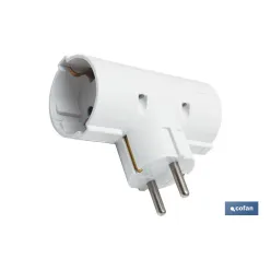 ADAPTADOR SCHUKO 2 VIAS (16A-250V)