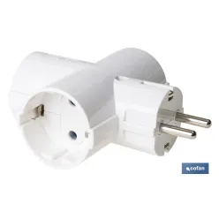 ADAPTADOR SCHUKO 3 VIAS  (16A-250V)