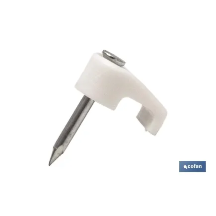 GRAPA PLÁSTICO CABLE PLANO 9,3X5MM Venta unitaria