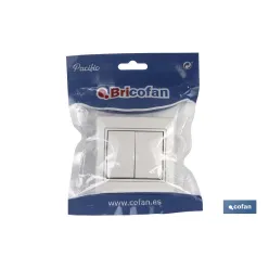 DOBLE INTERRUPTOR-CONMUTADOR EMPOTRAR MODELO PACIFIC (BL)