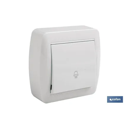 PULSADOR CAMPANA SUPERFICIE MODELO ATLANTIS 10A BLANCO