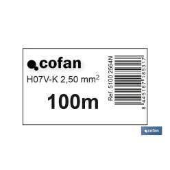 ROLLO CABLE H07V-K 1X2,5MM2 NEGRO (100M)