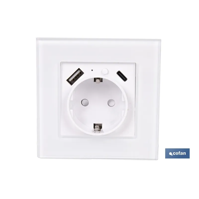 BASE ENCHUFE CON PUERTO USB Y TIPO C WIFI