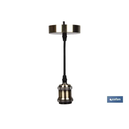 PORTALAMPARAS (cable+rosetón) ORO CLARO E27 100X10CM