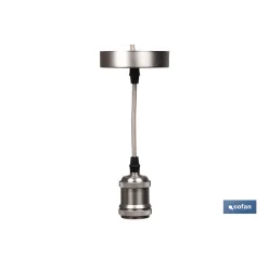 PORTALAMPARAS (cable+rosetón)  PERLA E27 100X10CM