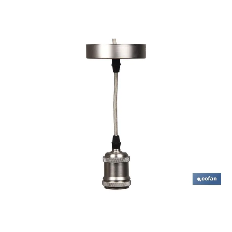 PORTALAMPARAS (cable+rosetón)  PERLA E27 100X10CM