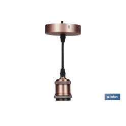 PORTALAMPARAS (cable+rosetón)  ORO ROSA E27 100X10CM