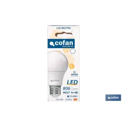 BOMBILLA LED CLASSIC E27 8 W 806 LM 4000 K