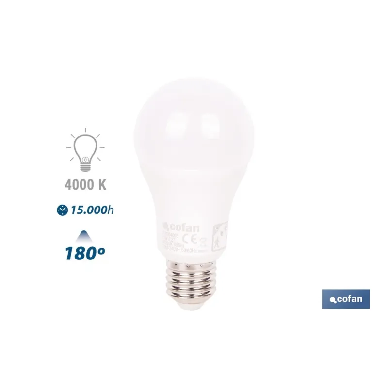 BOMBILLA CLASSIC CON SENSOR 9 W E27 806 LM 4000 K