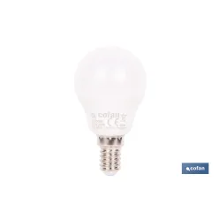 BOMBILLA LED ESFÉRICA E14 6.5 W 806 LM 3000 K