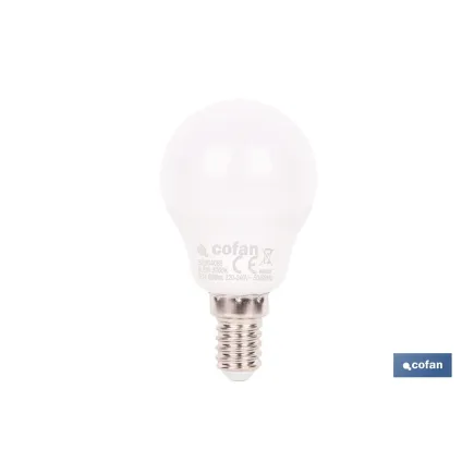 BOMBILLA LED ESFÉRICA E14 6.5 W 806 LM 3000 K