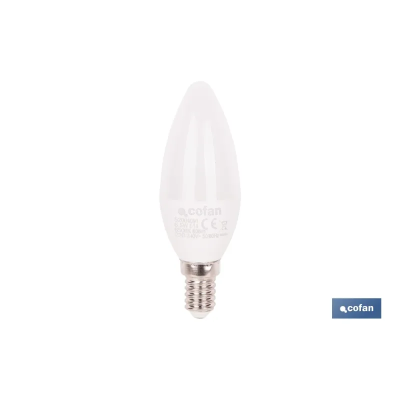 BOMBILLA LED VELA 6.5 W E14 806 LM 6500 K