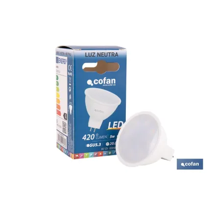 LÁMPARA LED COB 5 W GU-5.3 400 LM 4000 K