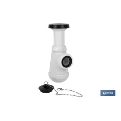 SIFÓN BOTELLA CON SALIDA Ø32-40 Y VÁLVULA LAVABO BIDÉ 1 1/2 x 70
