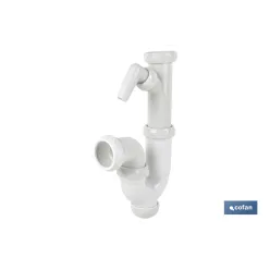 SIFÓN CURVO CON SALIDA Ø32-40, RACOR 1 1/2 Y TOMA AUXILIAR