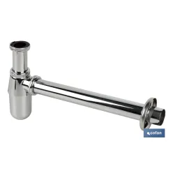 SIFÓN BOTELLA CROMADO SALIDA Ø32-40 330 MM Y RACOR 1 1/4