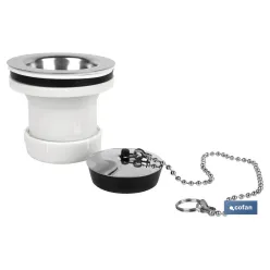 VÁLVULA LAVABO-BIDÉ 1 1/2 x 70 TAPÓN METÁLICO