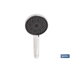 KIT DE DUCHA REDONDA CROMADO CON 3 FUNCIONES 125 X 280 MM