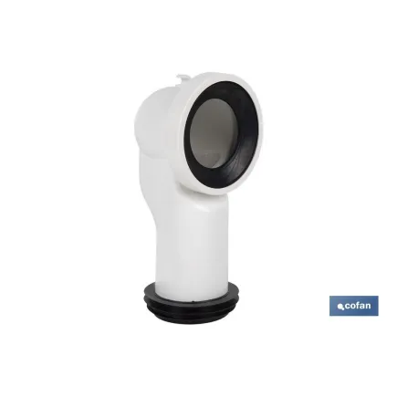 MANGUITO DE CONEXIÓN ACODADO 90° PARA INODORO CON GOMA LABIADA Ø110 MM