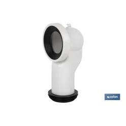 MANGUITO DE CONEXIÓN ACODADO 90° PARA INODORO CON GOMA LABIADA Ø110 MM