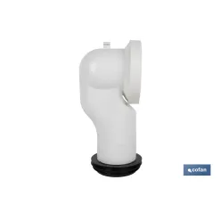 MANGUITO DE CONEXIÓN ACODADO 90° PARA INODORO CON GOMA LABIADA Ø110 MM