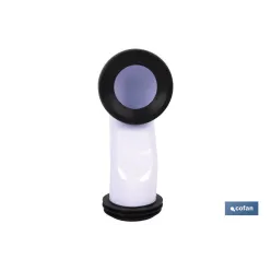 MANGUITO DE CONEXIÓN ACODADO 45° PARA INODORO CON GOMA LABIADA Ø110 MM