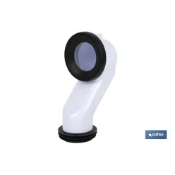 MANGUITO DE CONEXIÓN ACODADO 45° PARA INODORO CON GOMA LABIADA Ø110 MM