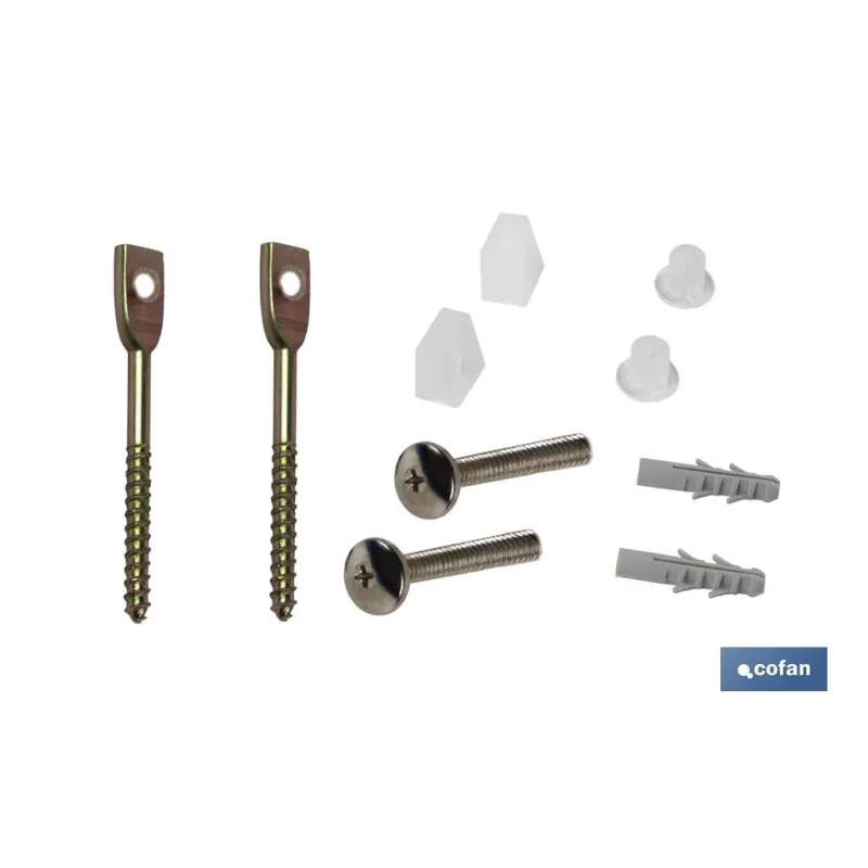 SET 2 PCS TORNILLOS HORIZONTALES FIJACIÓN INODORO 5 X 75