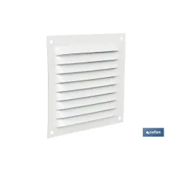 REJILLA DE VENTILACIÓN ALUMINIO BLANCO CON MOSQUITERA 10 X 10 CM venta unitaria