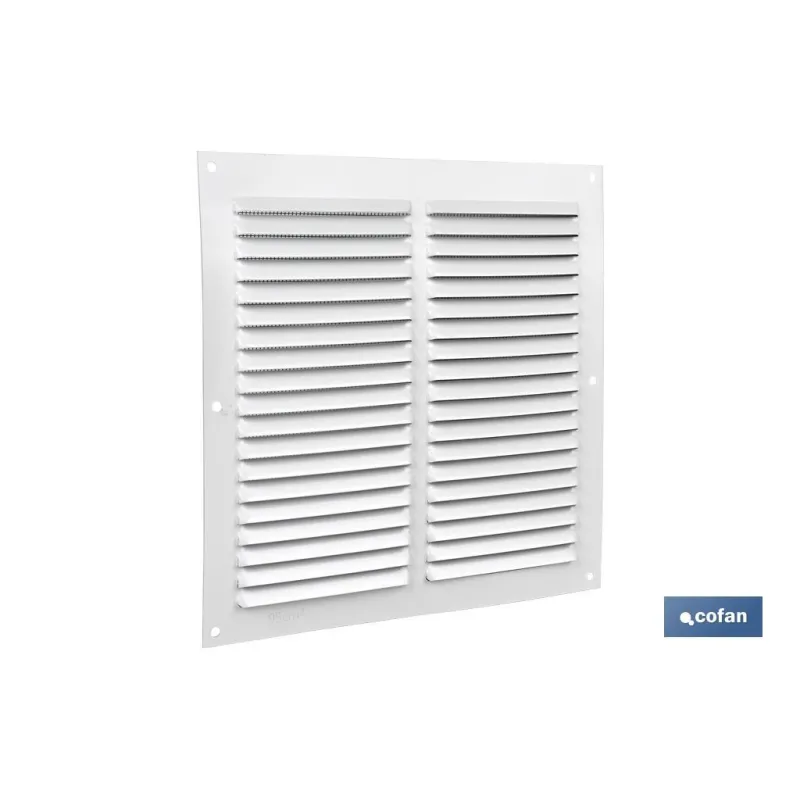 REJILLA DE VENTILACIÓN ALUMINIO BLANCO CON MOSQUITERA 20 X 20 CM venta unitaria