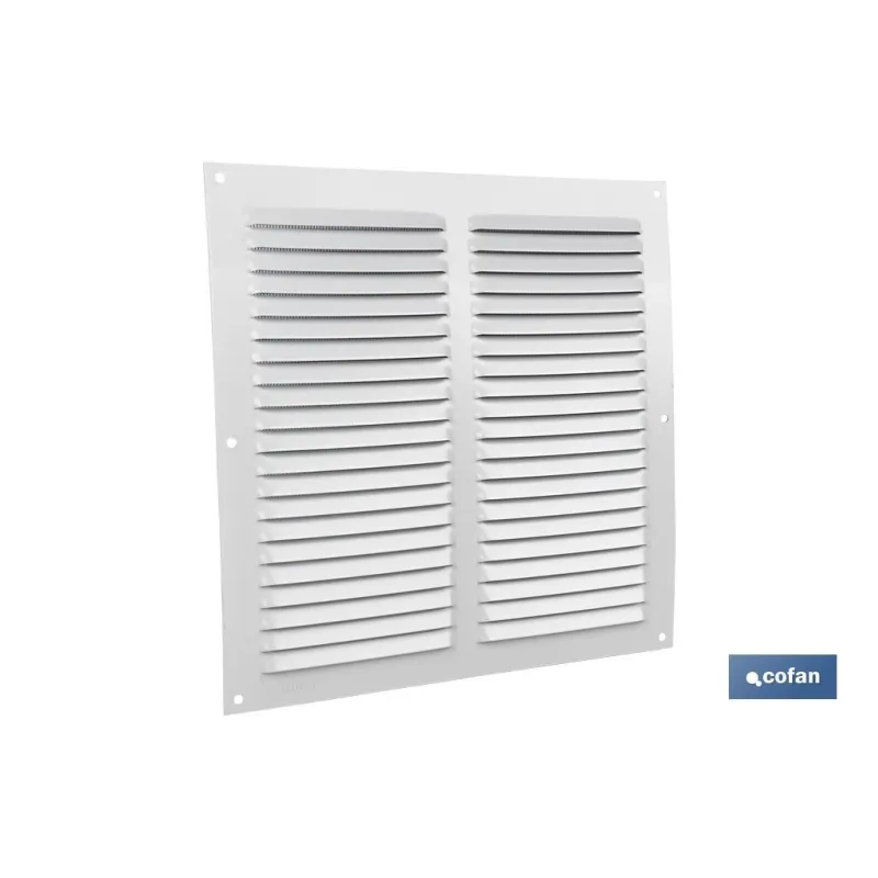 REJILLA DE VENTILACIÓN ALUMINIO BLANCO CON MOSQUITERA 25 X 25 CM venta unitaria