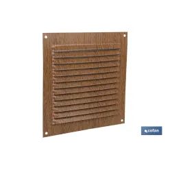 REJILLA DE VENTILACIÓN ALUMINIO MADERA CON MOSQUITERA 15 X 15 CM venta unitaria