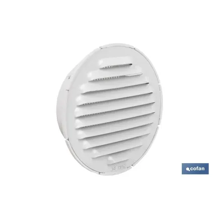 REJILLA DE VENTILACIÓN ALUMINIO BLANCO PARA EMPOTRAR A TUBO Ø10 CM
