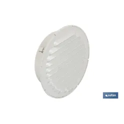 REJILLA DE VENTILACIÓN ALUMINIO-ABS BLANCO PARA EMPOTRAR A TUBO Ø12 CM