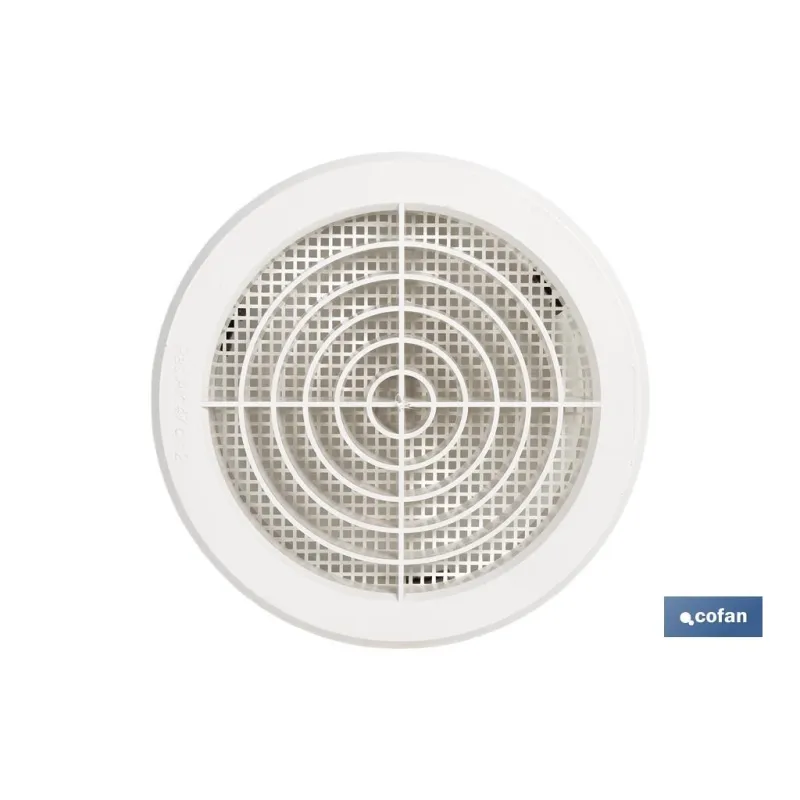 REJILLA DE VENTILACIÓN ABS BLANCO PARA EMPOTRAR A TUBO CON CLIP Ø12-14 CM