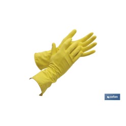 GUANTE AMARILLO LATEX  FLOCADO T 6