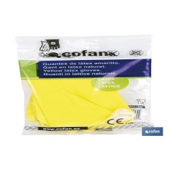 GUANTE AMARILLO LATEX  FLOCADO T 6