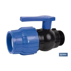 ENLACE VÁLVULA DE BOLA ROSCA MACHO PP PN16 32 x 1 VENTA UNITARIA