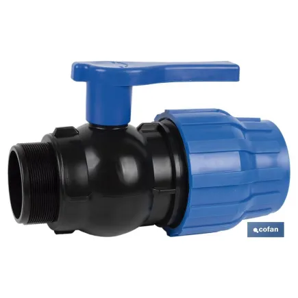 ENLACE VÁLVULA DE BOLA ROSCA MACHO PP PN16 40 x 1 1/4 VENTA UNITARIA