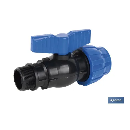 ENLACE VÁLVULA DE BOLA ROSCA MACHO PP PN16 50 x 1 1/2