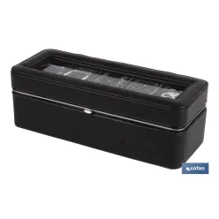 CAJA GUARDA RELOJES 5 UDS PIEL NEGRA