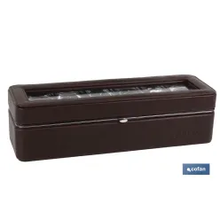 CAJA GUARDA RELOJES 5 UDS PIEL NEGRA
