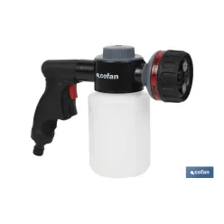 PISTOLA DE RIEGO 6 POSICIONES CON DEPÓSITO DISPENSADOR