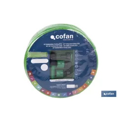 KIT MANGUERA FLEXOLÁTEX TRANSL. 15 MM (5/8) 15 M CON ACCESORIOS