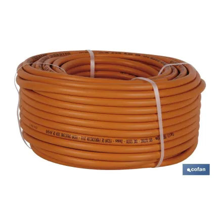 TUBO GAS FLEXIBLE NARANJA UNE 53539 Ø9x60 m