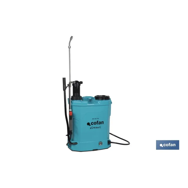 PULVERIZADOR DE ESPALDA 16 L DUAL - ELÉCTRICO/MANUAL Li-ion 12 V 8.0 Ah