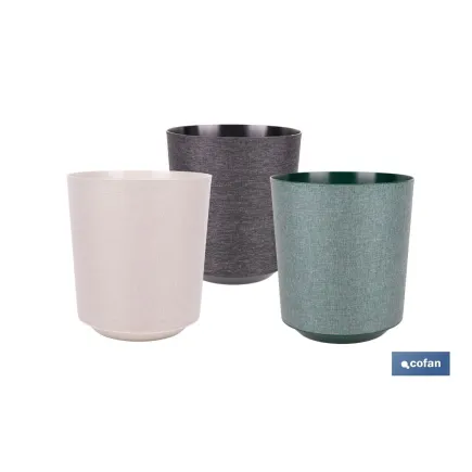 MACETA O MACETERO GAMA TEXTIL COLOR VERDE PP Ø 195 X 201 MM 4,9 L venta unitaria